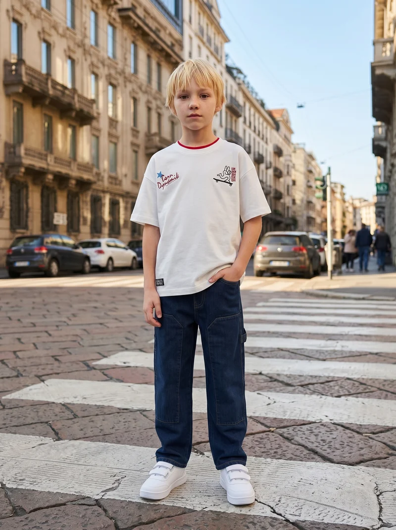 T-shirt con stampe e vestibilità loose - Bianco