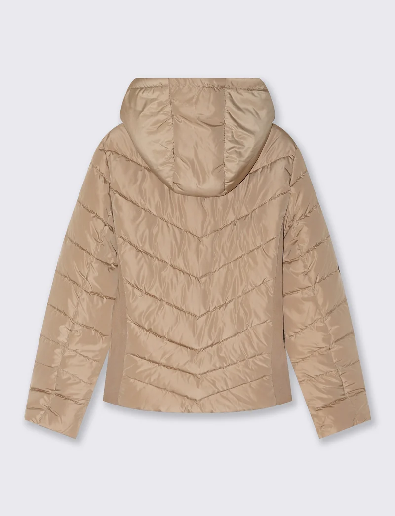Giubbino slim con cappuccio elegante - Beige grano