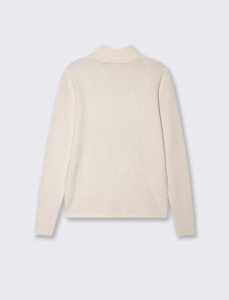Maglia manica lunga mezzo collo - Avorio