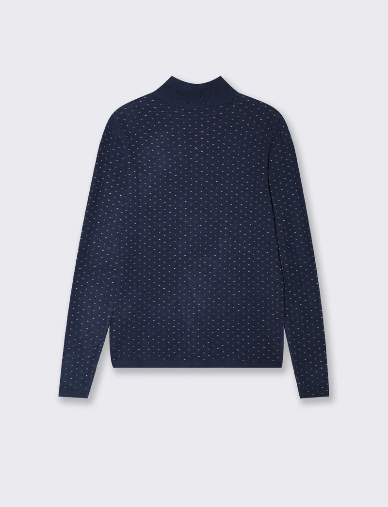 Maglia manica lunga mezzo collo - Blu