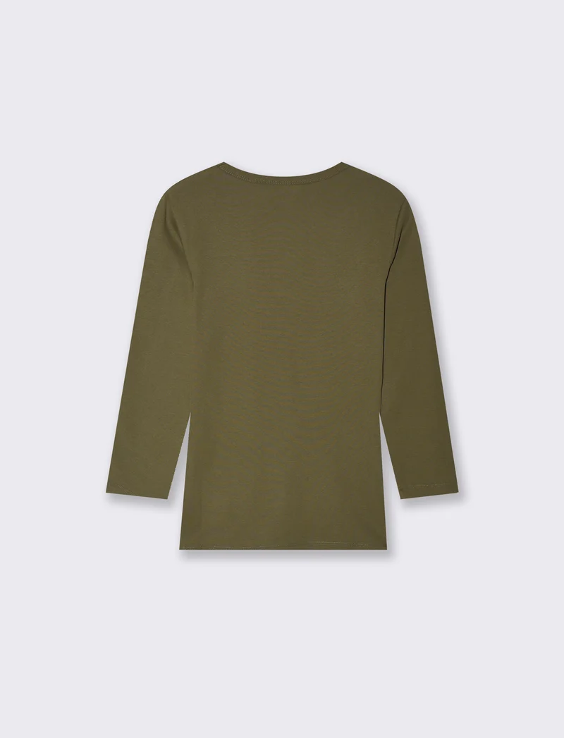 T-shirt a costine con scollo a V - Ve.milit.