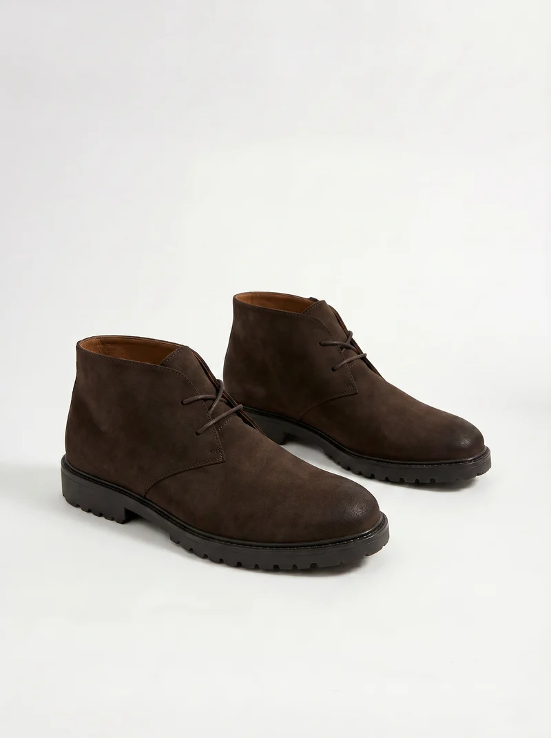Scarpa stringata uomo microfibra marrone - Marrone