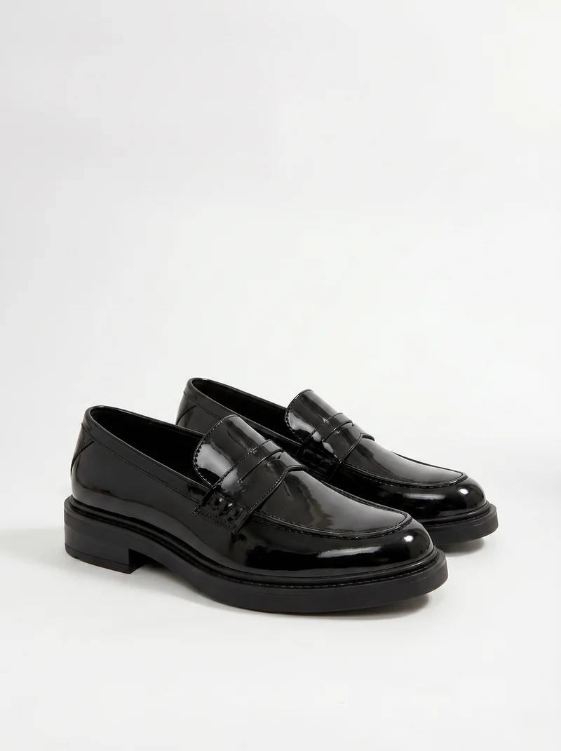 Mocassino in vernice effetto nero uomo - Nero