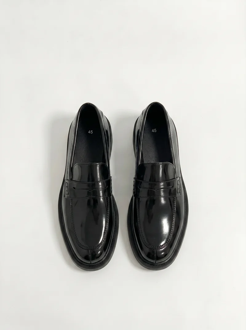 Mocassino in vernice effetto nero uomo - Nero