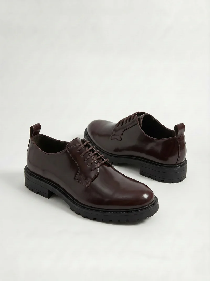 Scarpa stringata uomo in poliuretano - Marrone