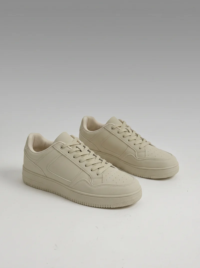 Sneakers beige monocolore da uomo - Beige