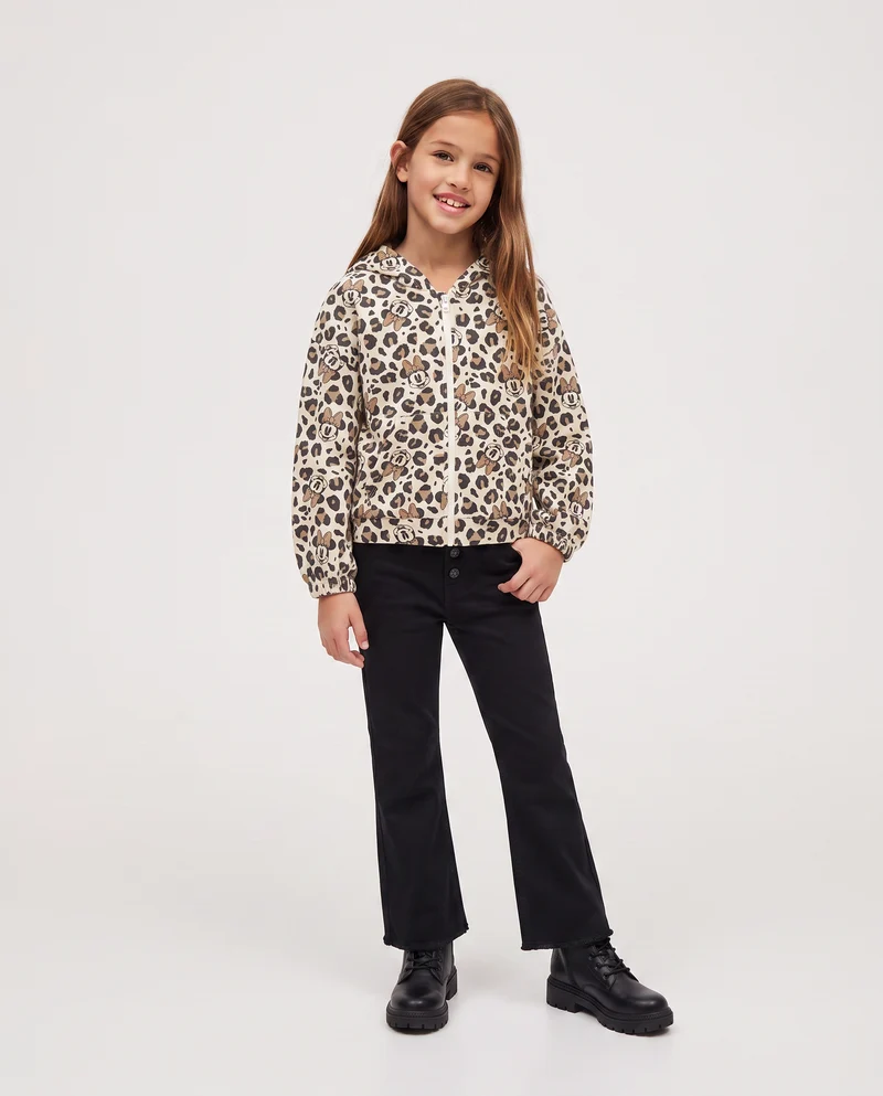Felpa zip e cappuccio stampa Disney Minnie - Fantasia