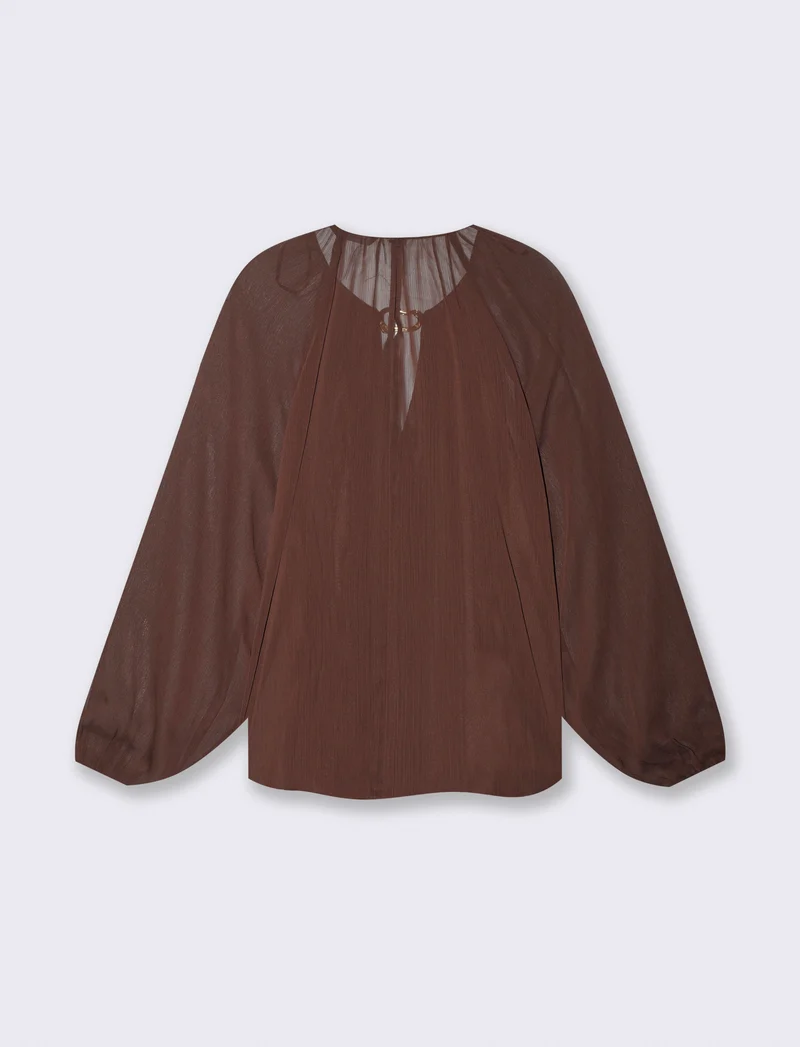 Blusa manica ampia e raglan elegante - Moro