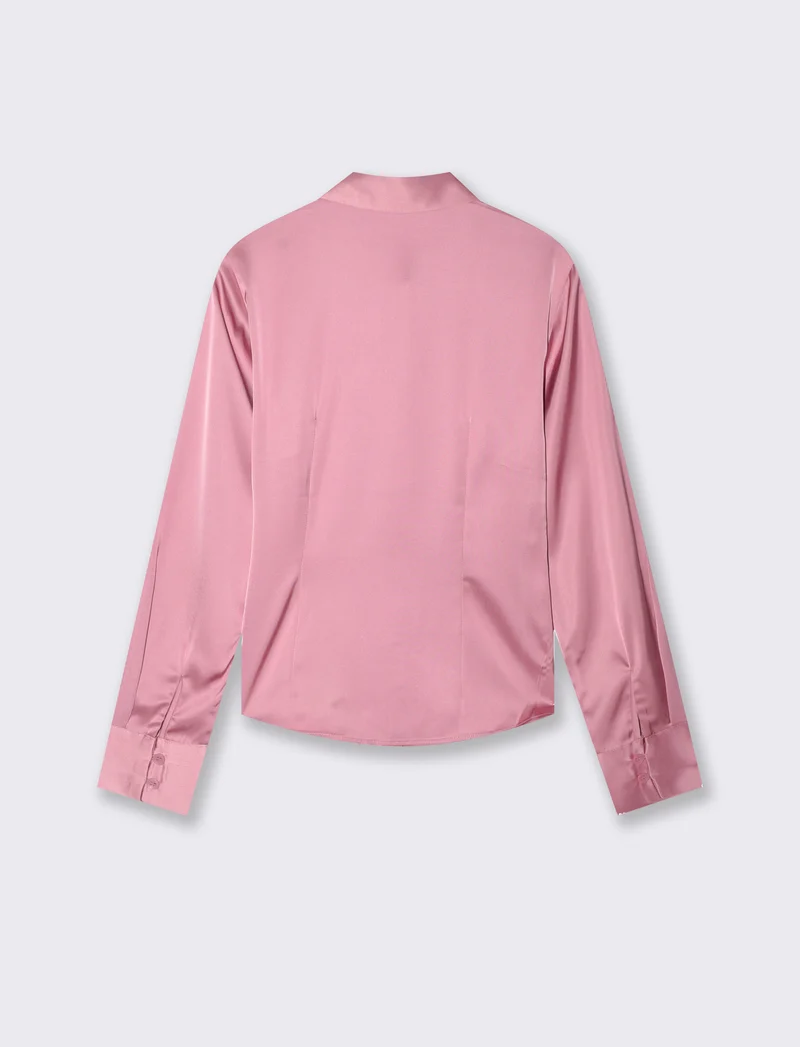 Camicia slim manica lunga elegante - Rosa