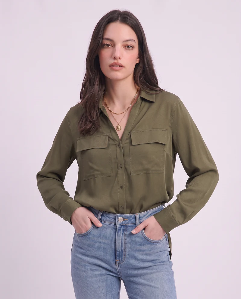 Camicia manica lunga con tasche frontali - Ve.milit.