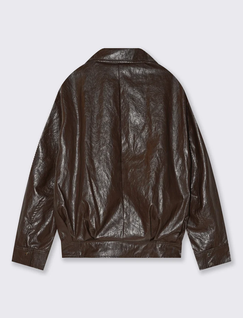 Bomber in ecopelle over per ogni look - Moro