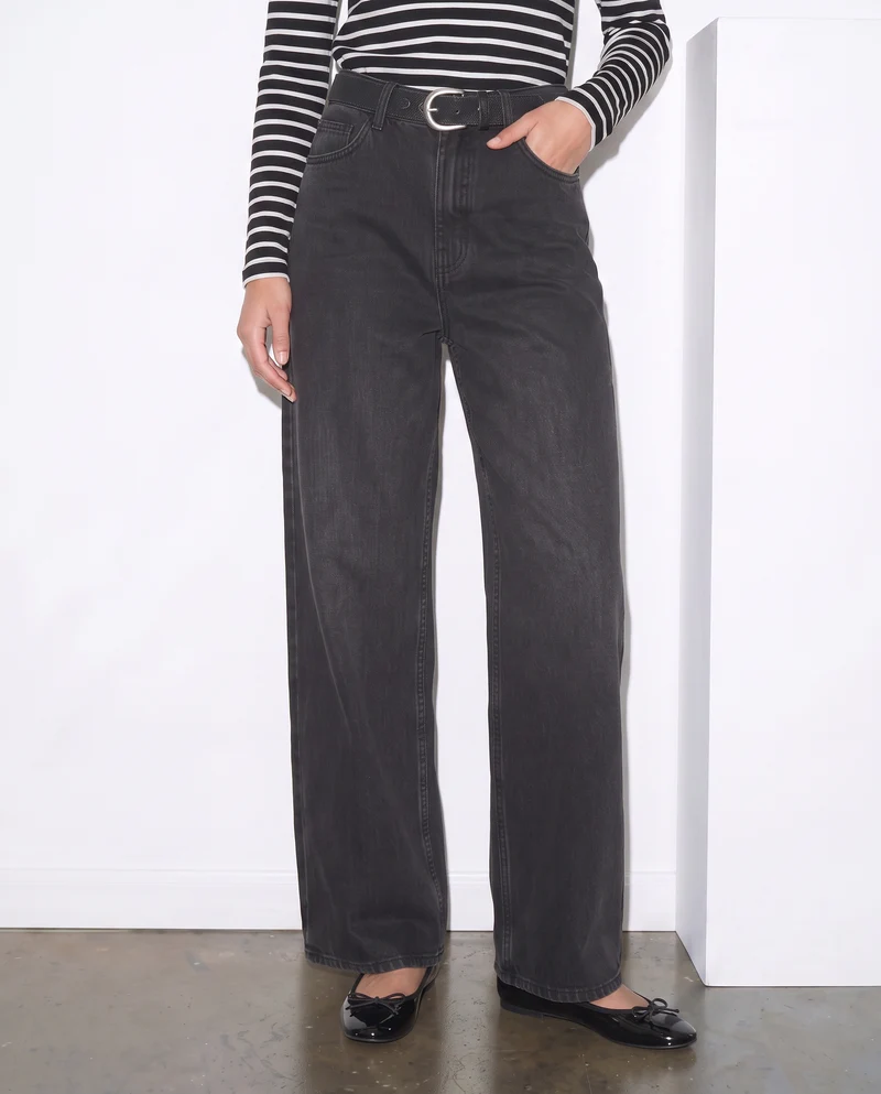 Jeans coulotte wide leg - Nero