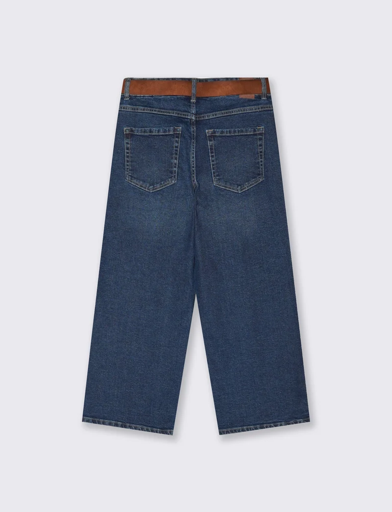 Jeans coulotte wide leg eleganti e versatili - DENIM SCURO