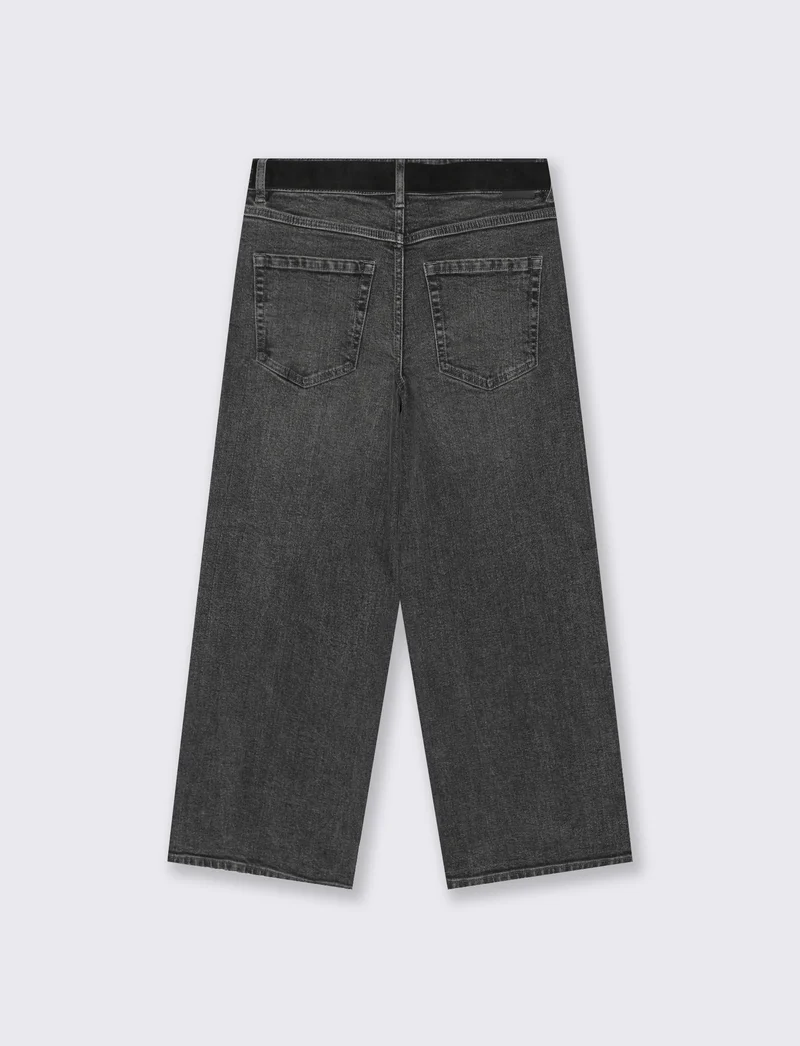 Jeans coulotte wide leg eleganti e versatili - Nero