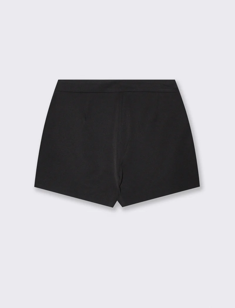 Gonna pantalone mini con finta tasca - Moro
