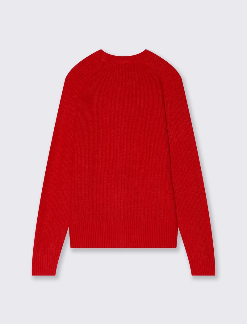 Maglia manica lunga girocollo versatile - Rosso