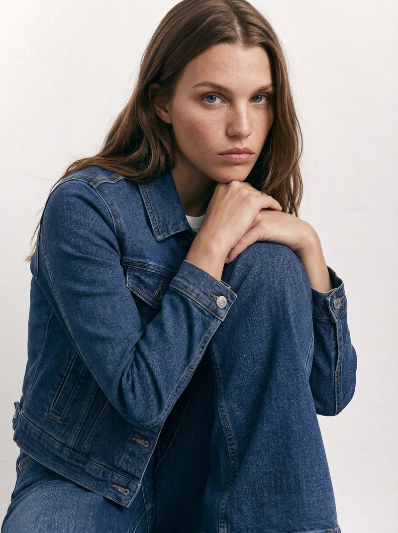 Giubbotto denim con tasche frontali - Denim