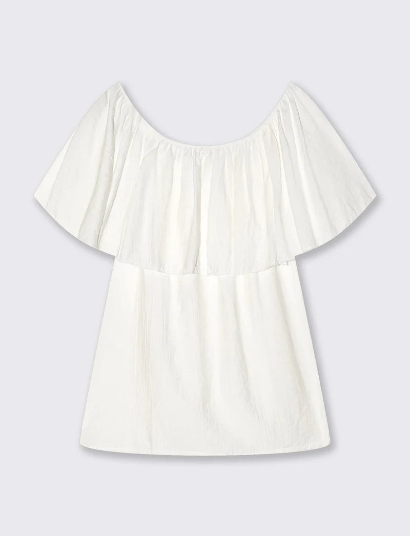 Casacca manica corta scollo a barca donna - Bianco