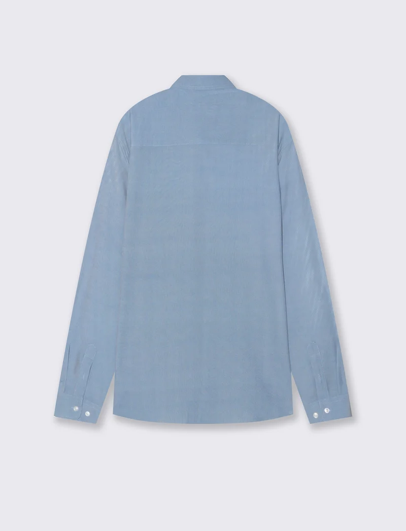 Camicia Formale Elasticizzata Regular Fit - Celeste