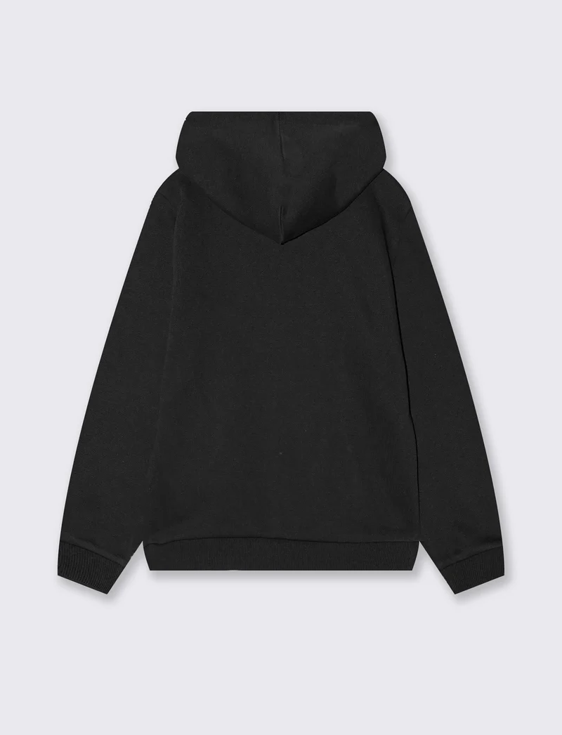 Felpa con cappuccio e marsupio trendy - Nero