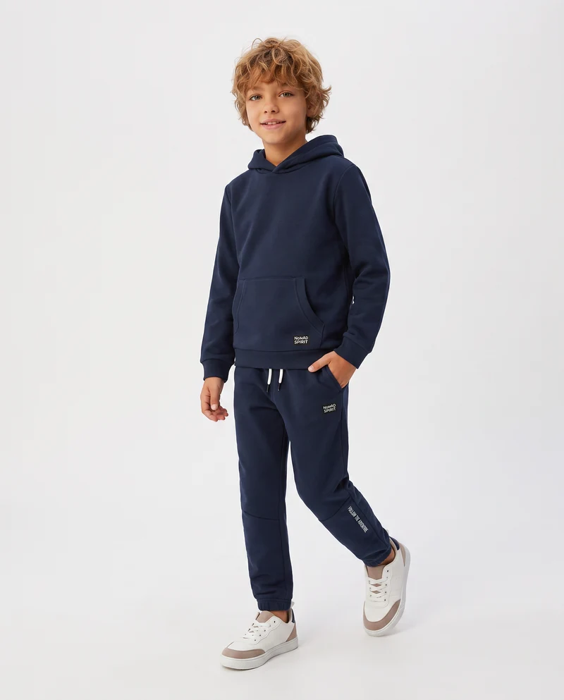 Felpa con cappuccio e marsupio trendy - Blu
