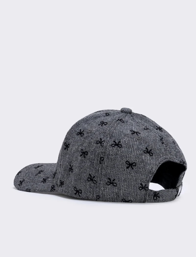 Cappellino da baseball con fiocchetti - Grigio