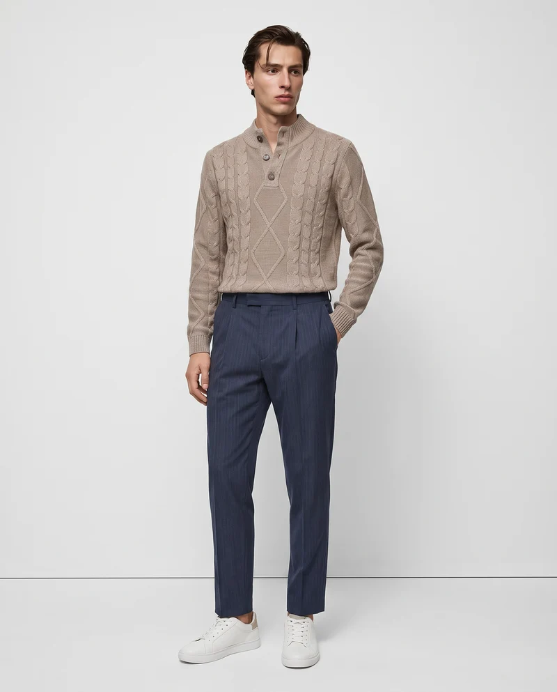 Pantaloni Formal Fit a Spina di Pesce - Avion