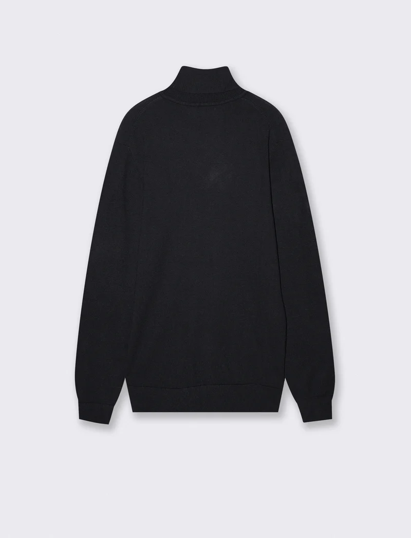 Maglia Dolcevita Soft Touch Basic Regular Fit - Nero
