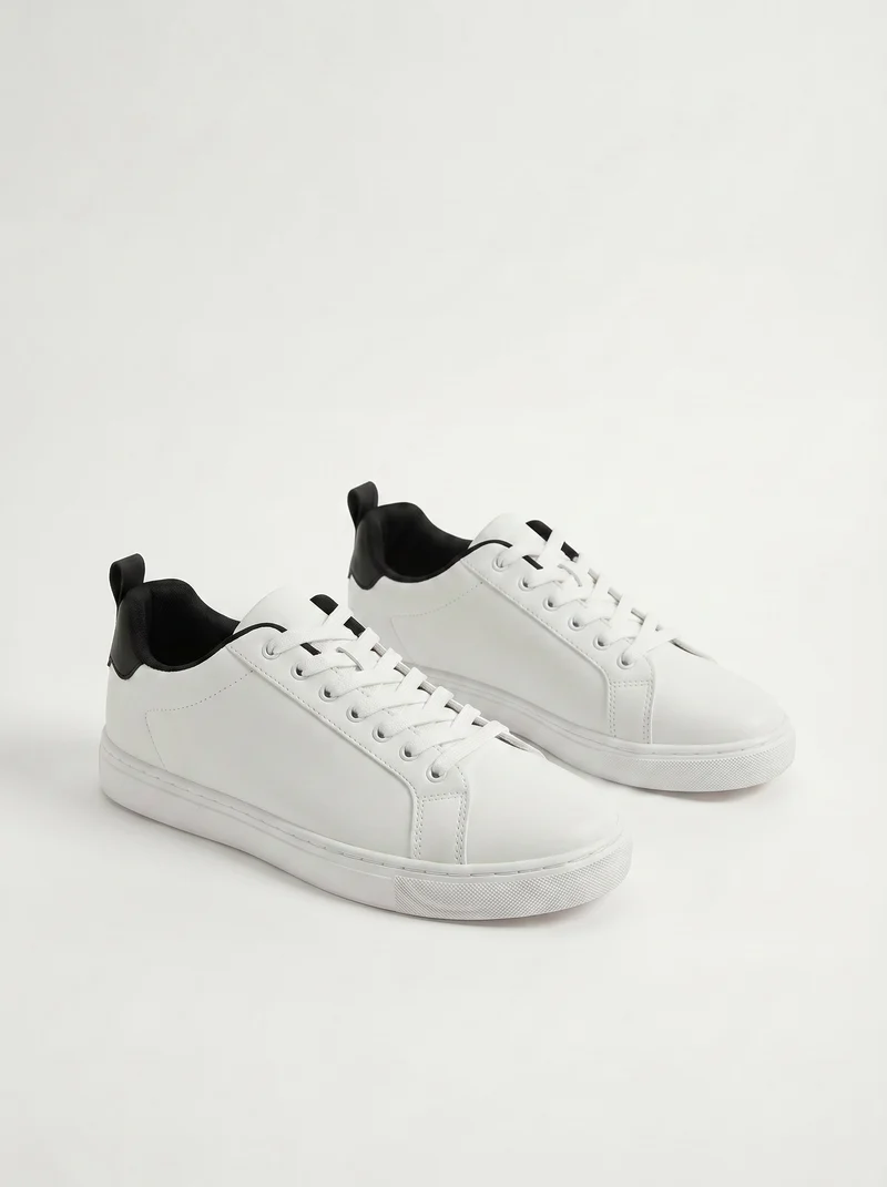 Sneakers uomo con fodera a contrasto - Bianco