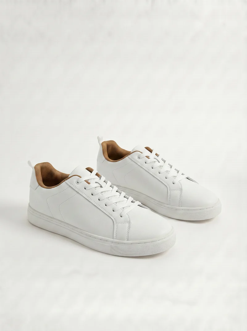 Sneakers total white da uomo in poliuretano - Bianco