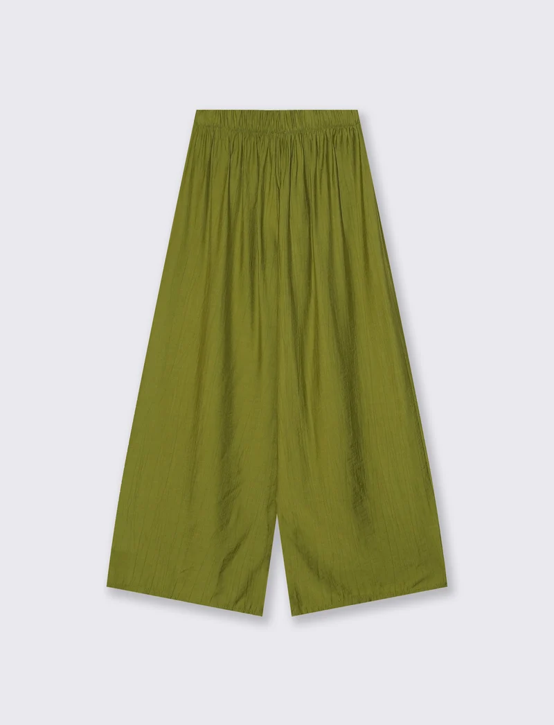 Pantalone largo in viscosa per donna - Verde