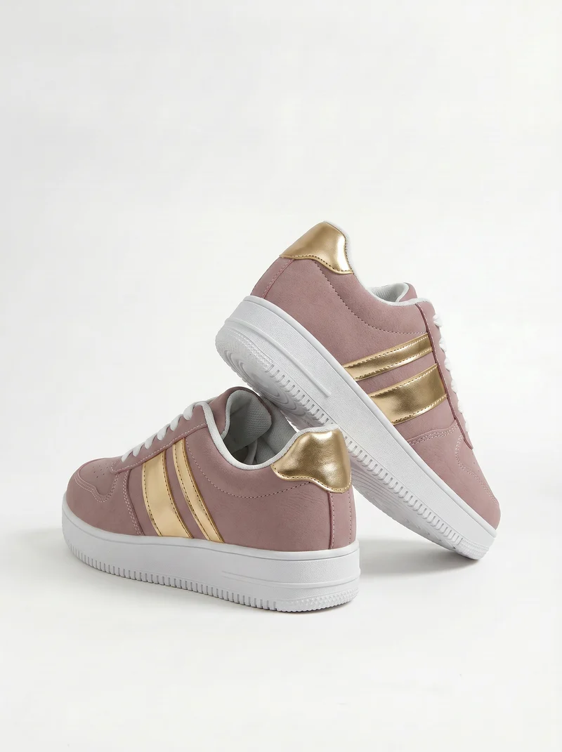 Sneakers rosa monoclore in poliuretano - Rosa