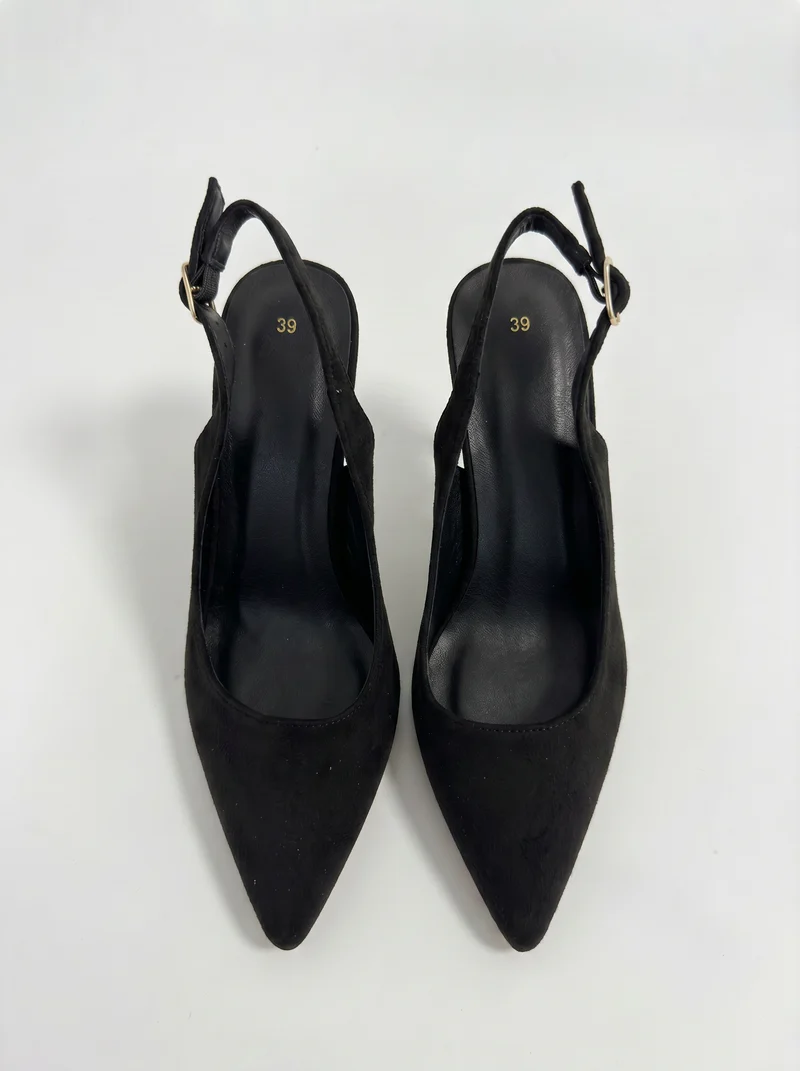Slingback tacco a spillo in 3 varianti - Nero