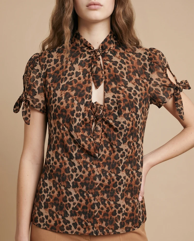 Casacca mezza manica animalier per donna - Maculato