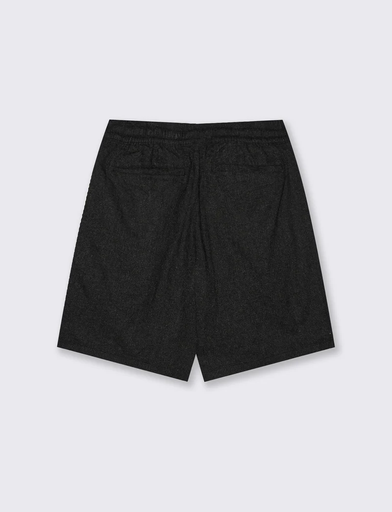 Bermuda Jogger Misto Cotone Jacquard - Nero