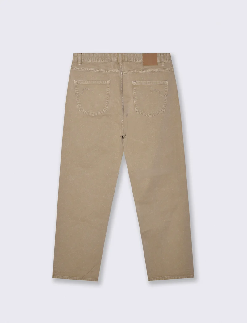 Jeans sabbiato straight fit cinque tasche - Sabbia