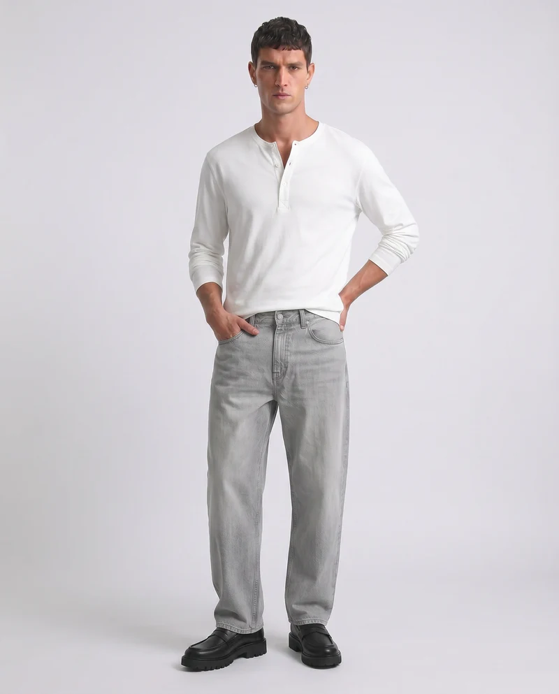 Jeans extra baggy fit grigio medio - Grigio