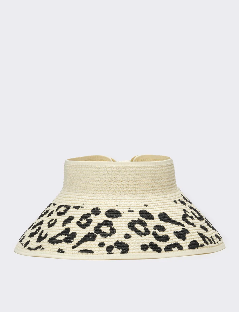 Cappello donna visiera leopardo - Bianco