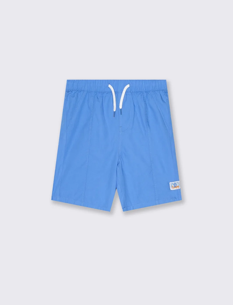 Bermuda in cotone tinta unita da bambino - Blu cobalto