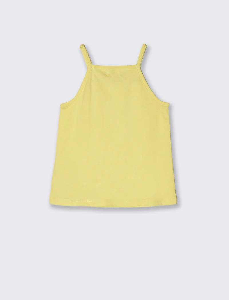 Canotta con treccina da neonata - Giallo limone