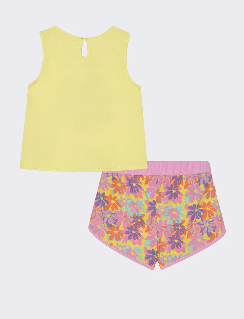 Completo canotta e shorts da neonata - Giallo limone