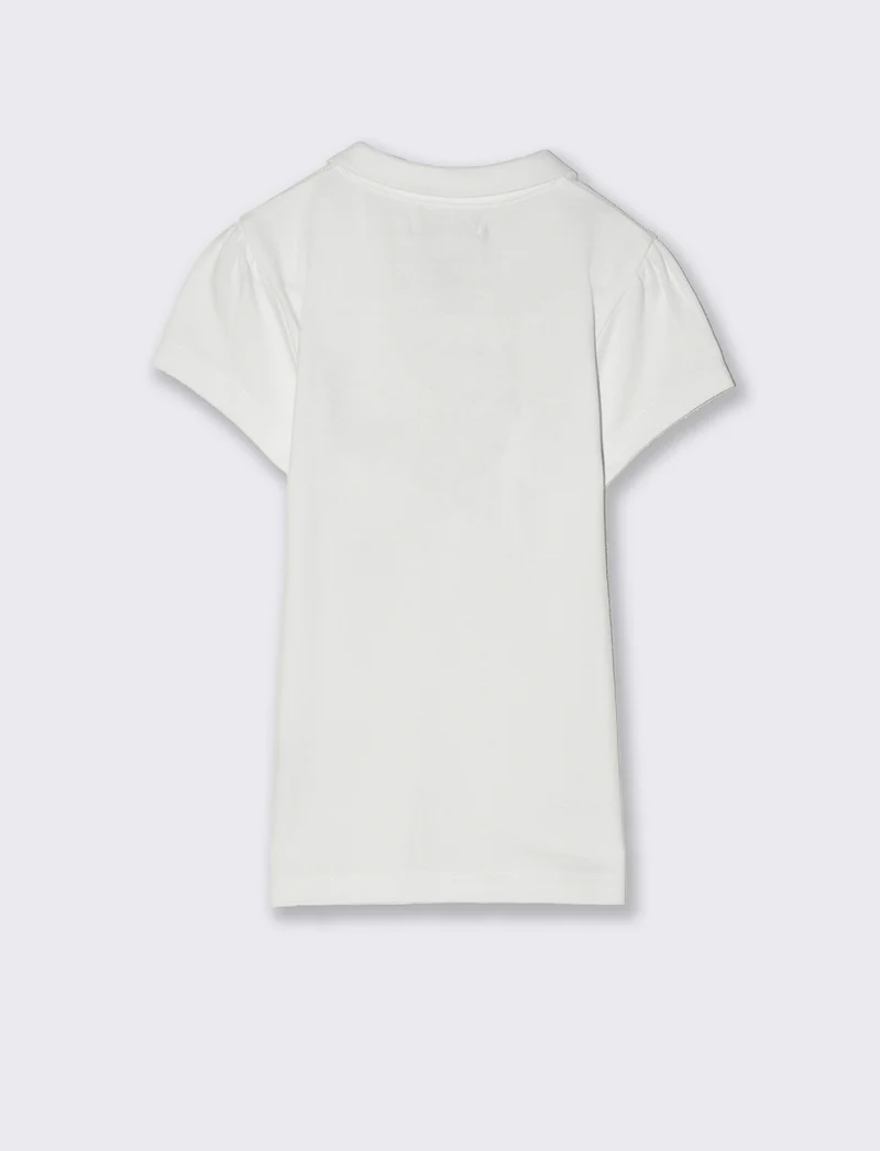 Polo in piquet da bambina - Bianco