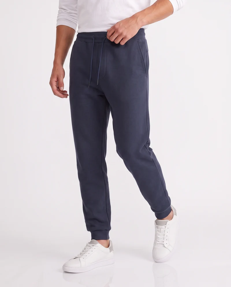 Pantaloni Jogger Basic in Felpa Garzata - Blu