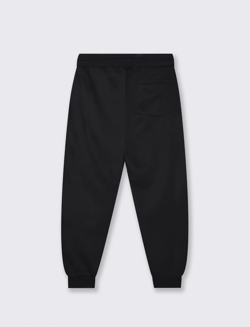 Pantaloni Jogger Basic in Felpa Garzata - Nero