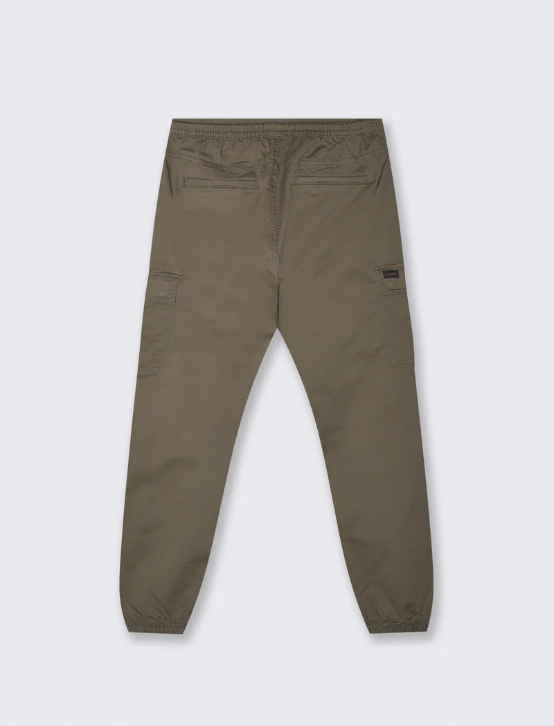 Pantaloni Cargo Fit in Cotone Elasticizzato - Verde kaki