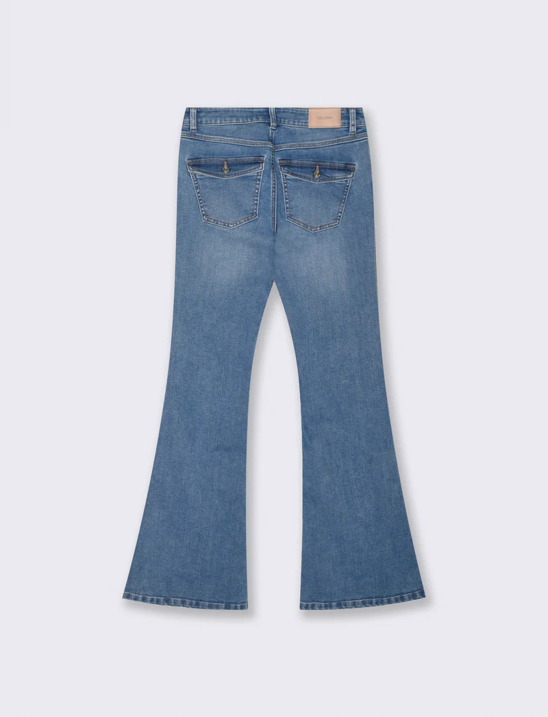 Jeans flare a vita bassa - Denim