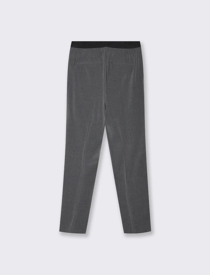 Pantalone elastico in vita retro - Grigio mel.