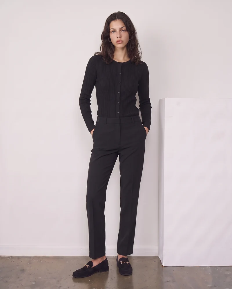 Pantalone elastico in vita retro - Nero