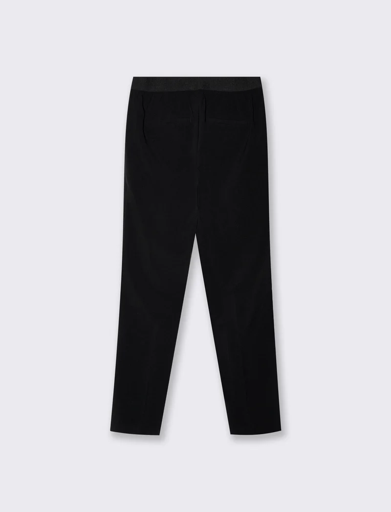 Pantalone elastico in vita retro - Nero