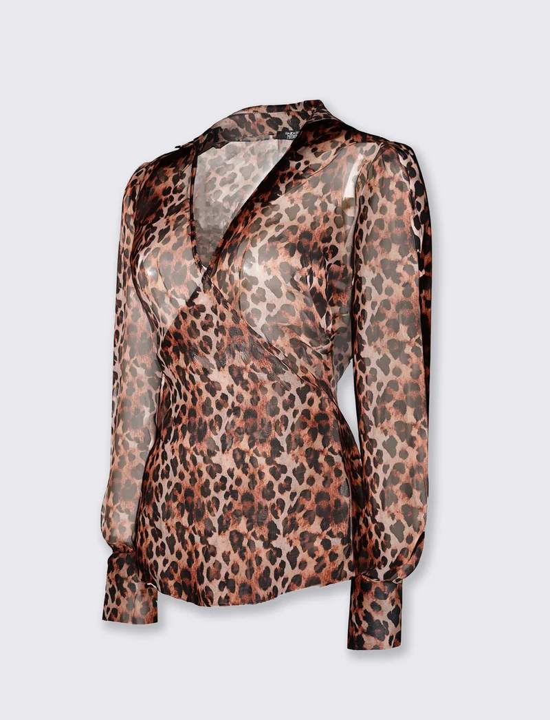 Casacca animalier con scollo a v donna - Maculato